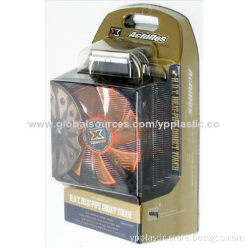 CPU cooler plastic packaging, customized sizes and prints available, 15 years manufacturer